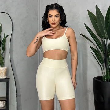 Bermuda Fitness Feminino Mix Micro Canelado - LP59