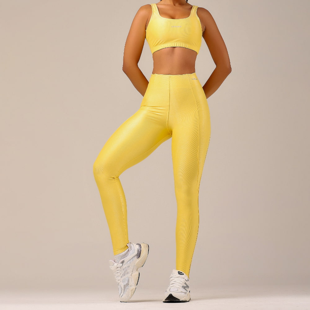 Conjunto Fitness Feminino Balance Amarelo - LP49