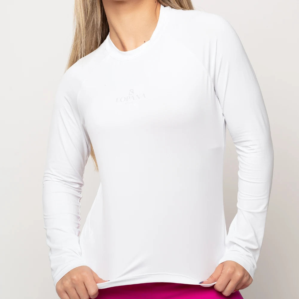 Blusa Fitness Feminino Solar Branco Lopana - LP123