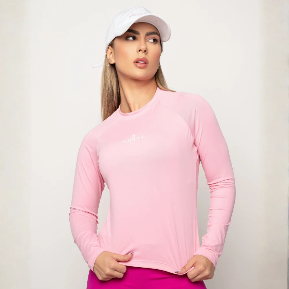 Blusa Fitness Feminino Solar Rosa Lopana - LP126