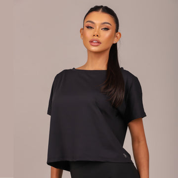 Blusa Fitness Feminina Preta Flora Lopana - LP95