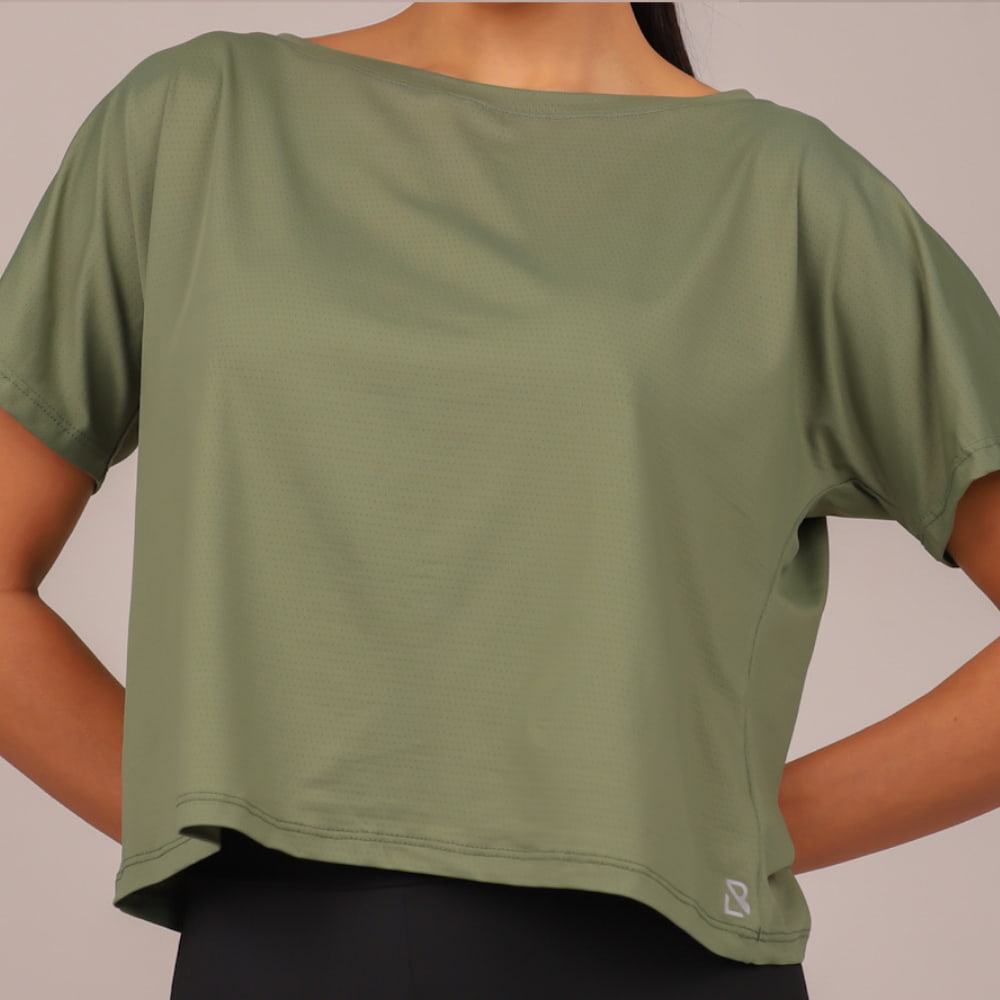 Blusa Fitness Feminina Verde Flora Lopana - LP96
