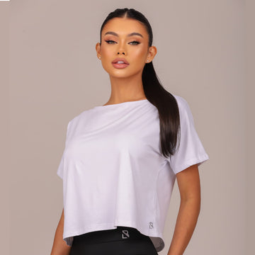 Blusa Fitness Feminina Branco Flora Lopana - LP97