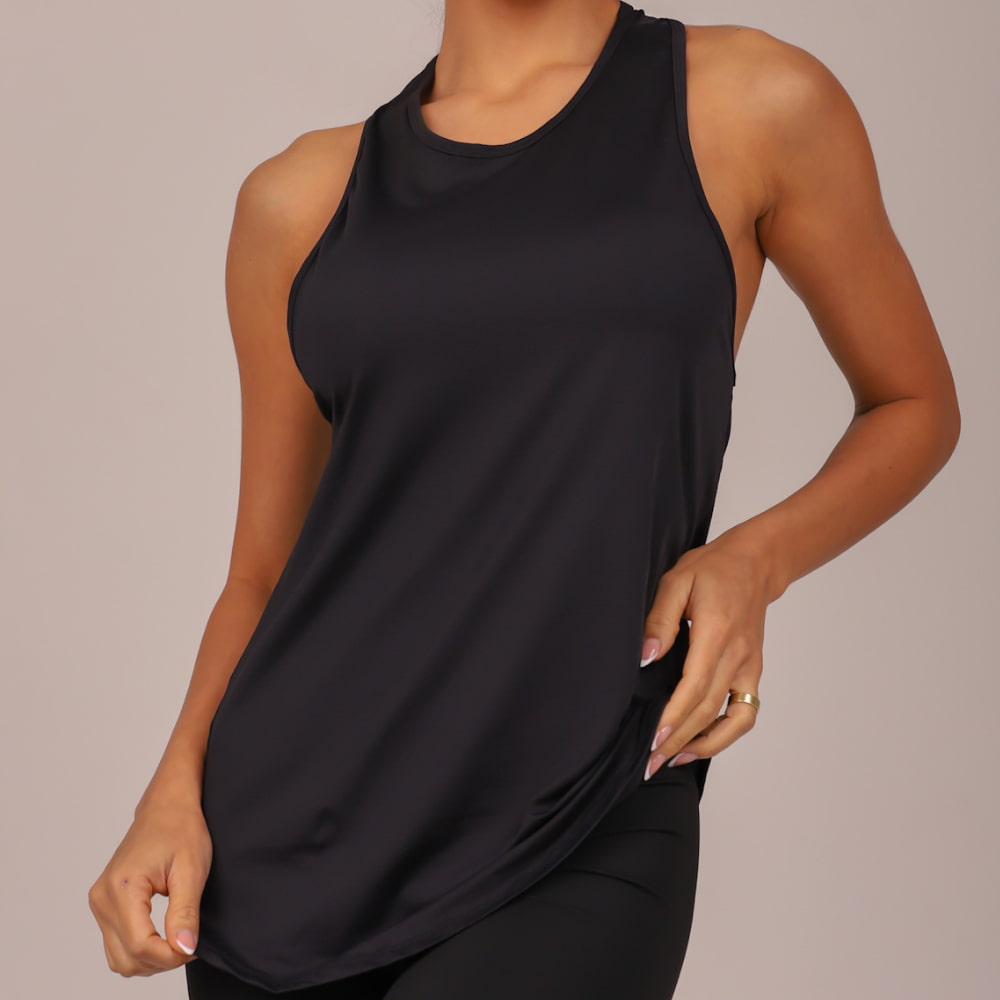 Regatão Fitness Feminino Preto Dry Lopana - LP115