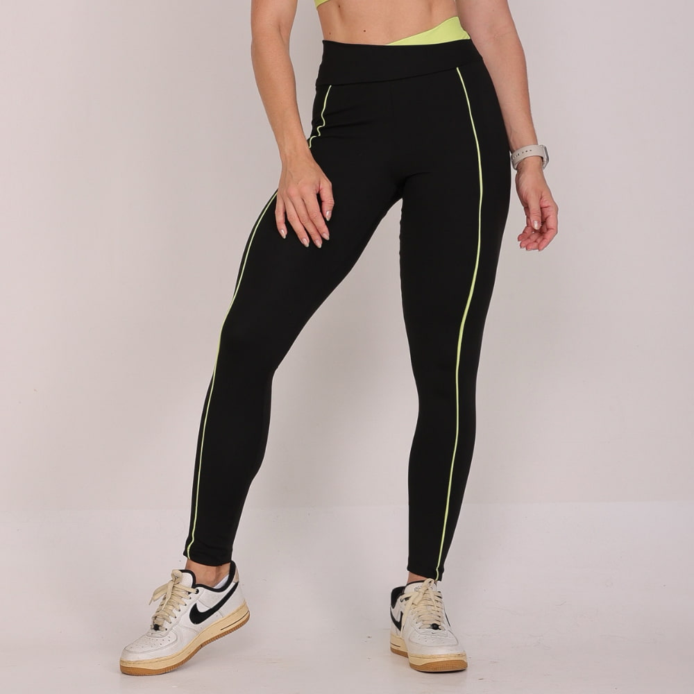 Conjunto Fitness Feminino Ouse Preto-Verde - LP70