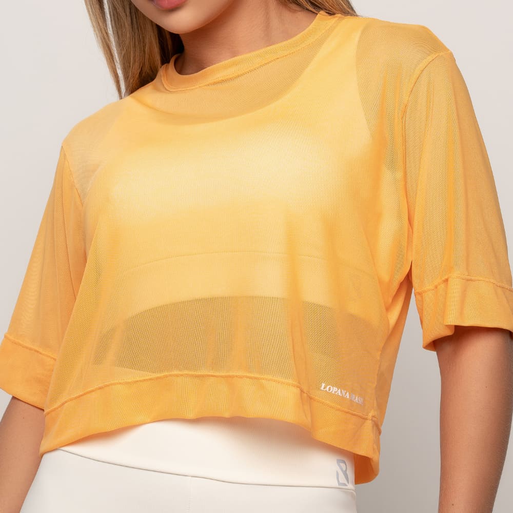 Cropped Fitness Feminino Cadente Laranja - Lp64