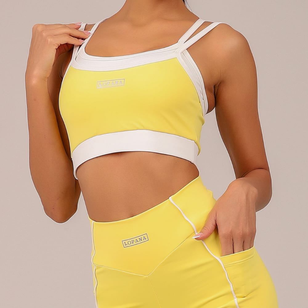 Conjunto Fitness Feminino Amarelo Fresh Lopana - LP89