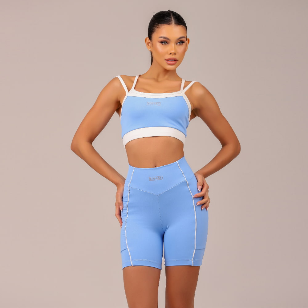 Conjunto Fitness Feminino Fresh Azul Lopana - LP76