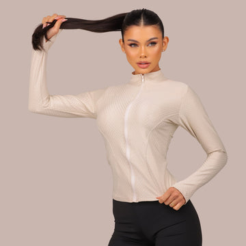 Jaqueta Neblina Fitness Feminina Off-White Slim Fit - LP118