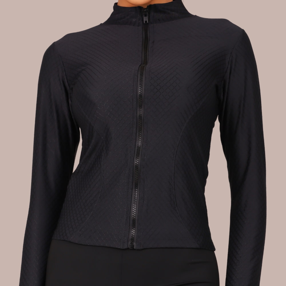 Jaqueta Neblina Fitness Feminina Preta Slim Fit - LP117