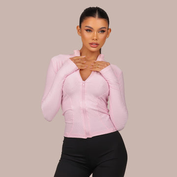 Jaqueta Neblina Fitness Feminina Rosa Slim Fit - LP116