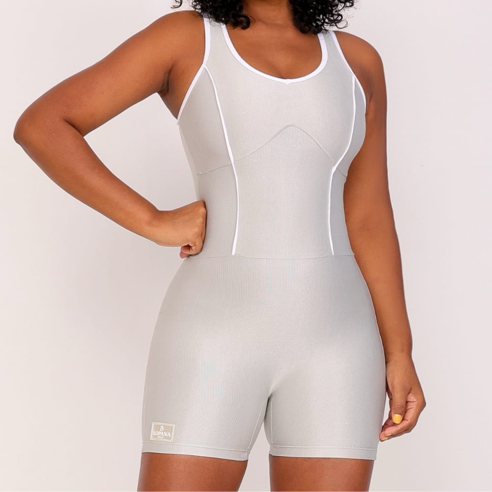 Macaquinho Feminino Fitness Sprint Prata - LP55