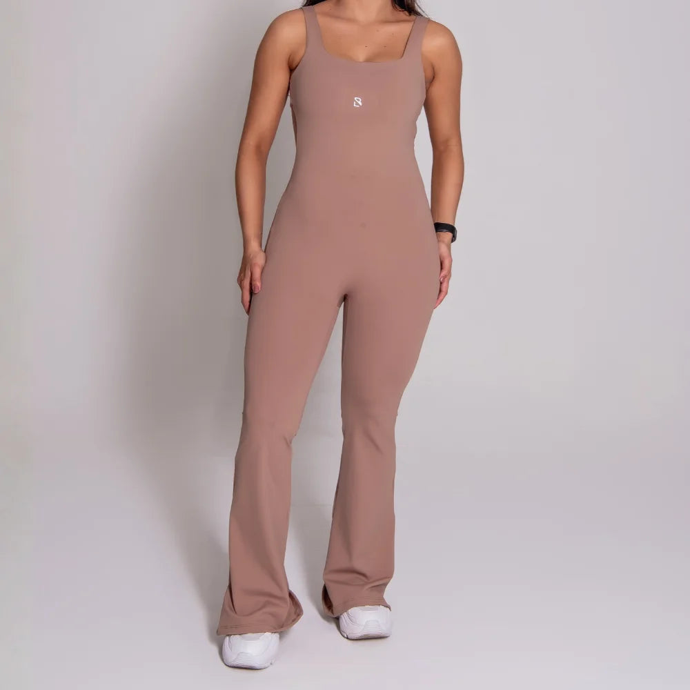 Macacão Sport Fitness Feminino Avelã Lopana - LP122