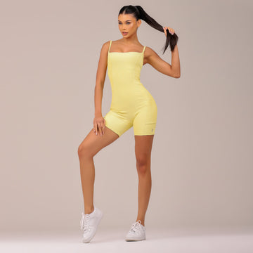 Macaquinho Fitness Amarelo Feminino Gold Lopana - LP87