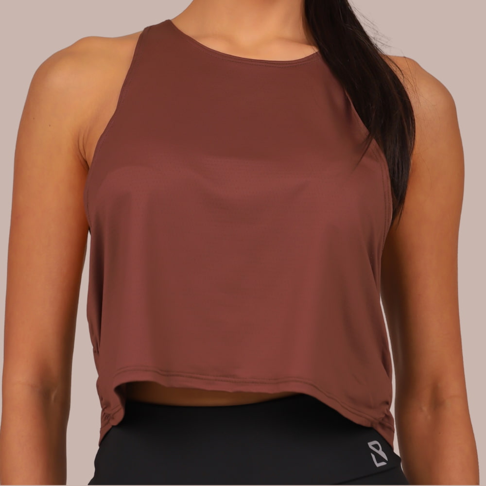 Regata Sol Fitness Feminina Marrom Lopana - LP107