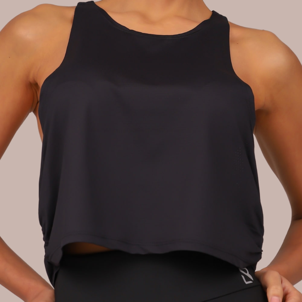 Regata Fitness Feminina Preto Sol Lopana - LP104