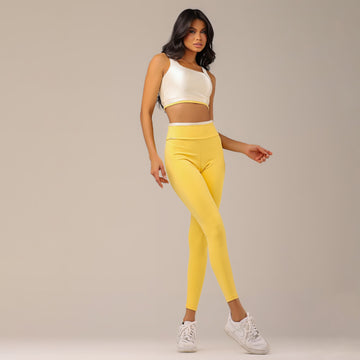 Conjunto Fitness Feminino Soft Amarelo - LP19