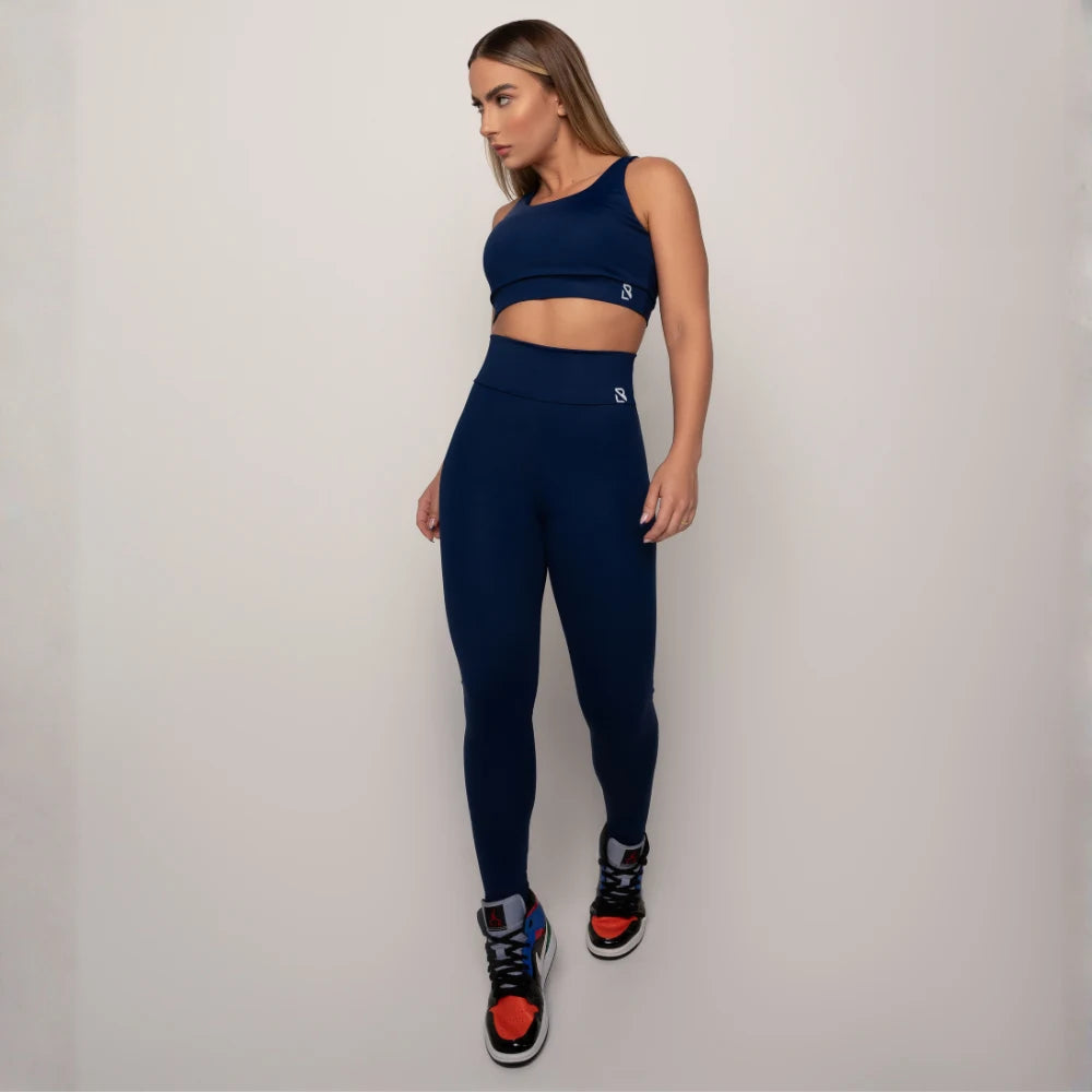 Calça Fitness Feminina Aurora  Azul Marinho Lopana - LP133