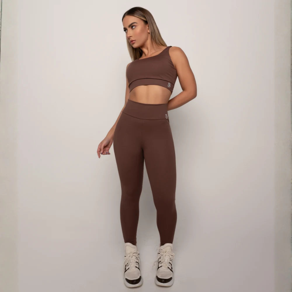 Calça Fitness Feminina Aurora Marrom Lopana - LP138