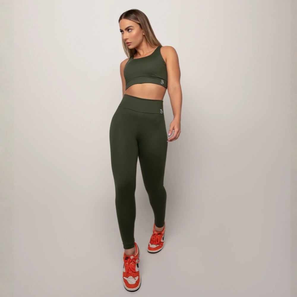 Calça Fitness Feminina Aurora Verde Militar Lopana - LP134