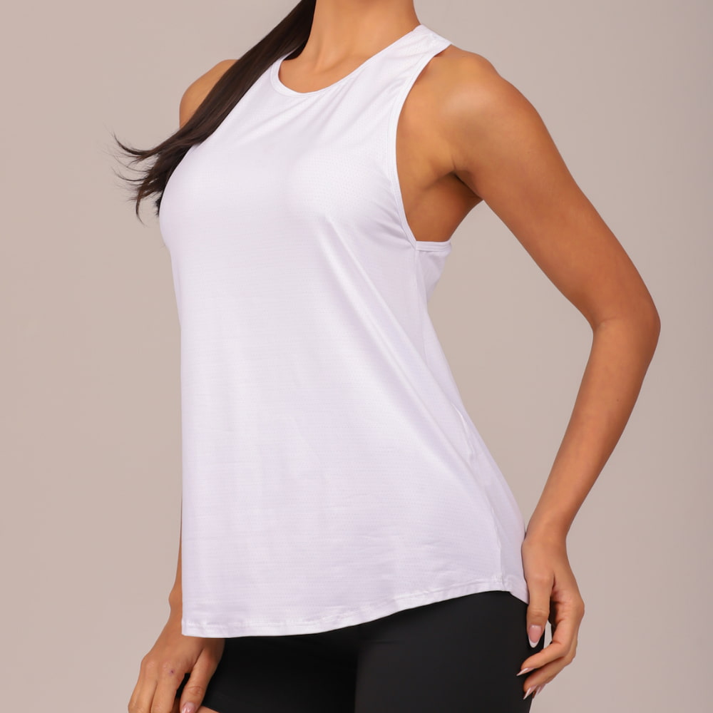Regatão Fitness Feminino Branco Dry Lopana - LP101